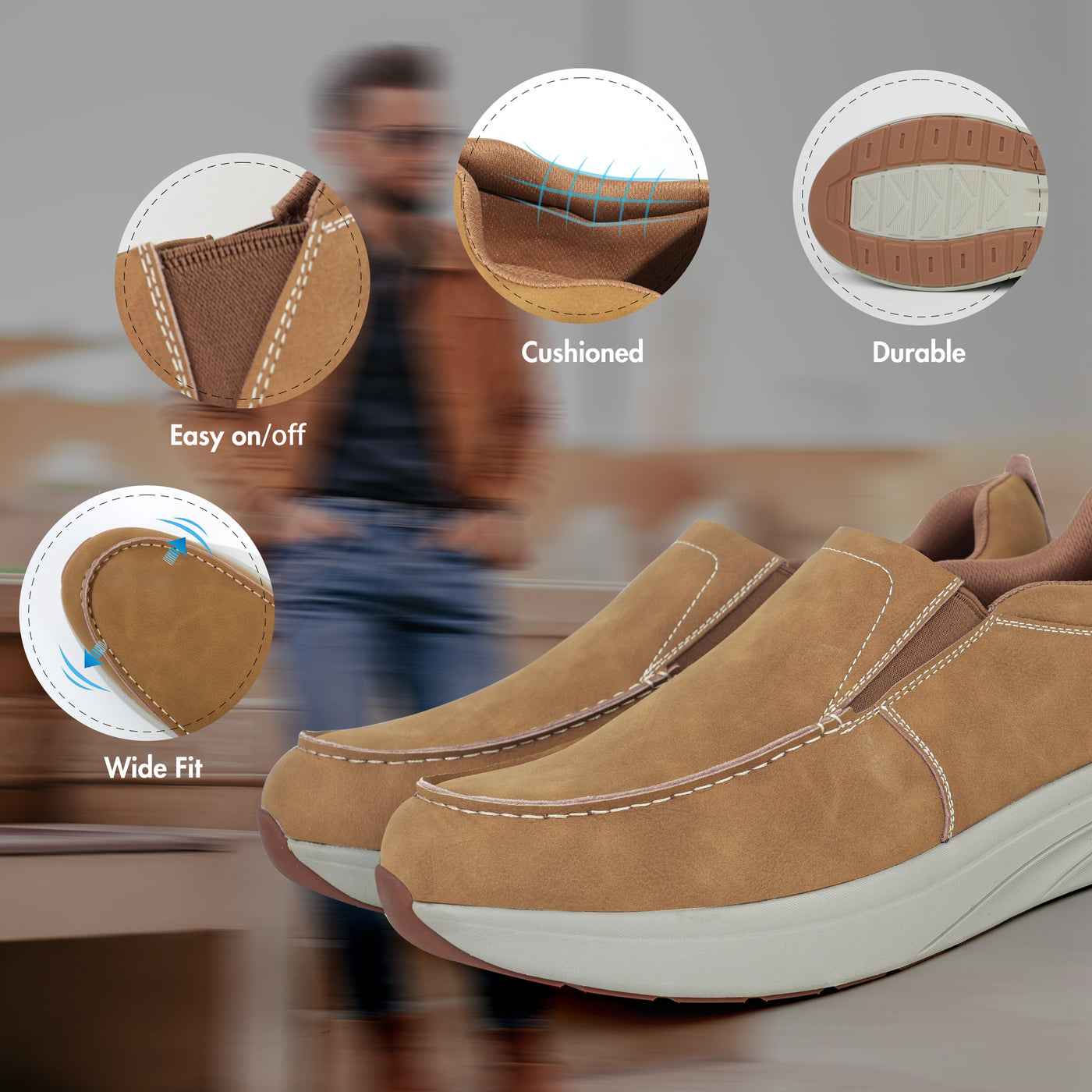 Cityzen Wide Fit Loafers & Slip-Ons