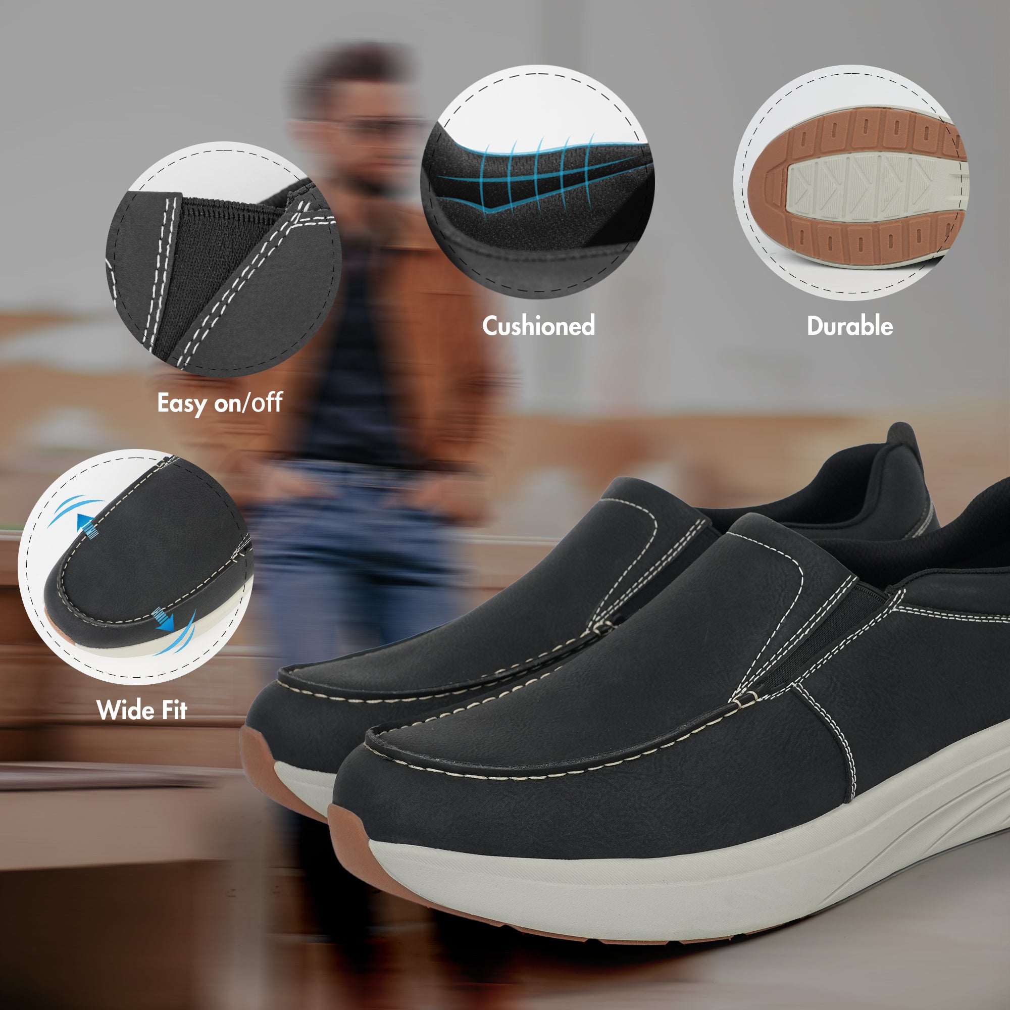 Wide Fit Loafers & Slip-Ons