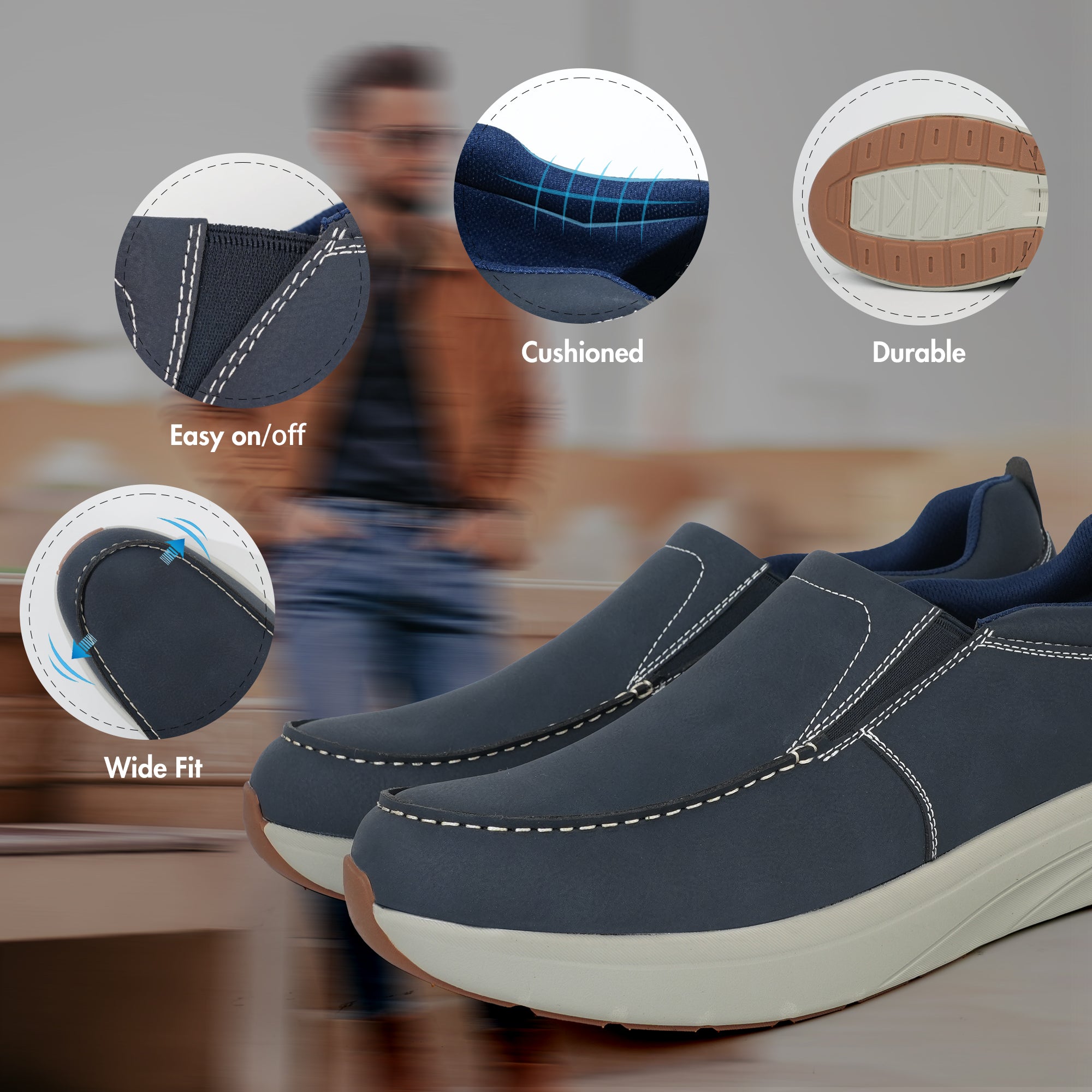 Wide Fit Loafers & Slip-Ons